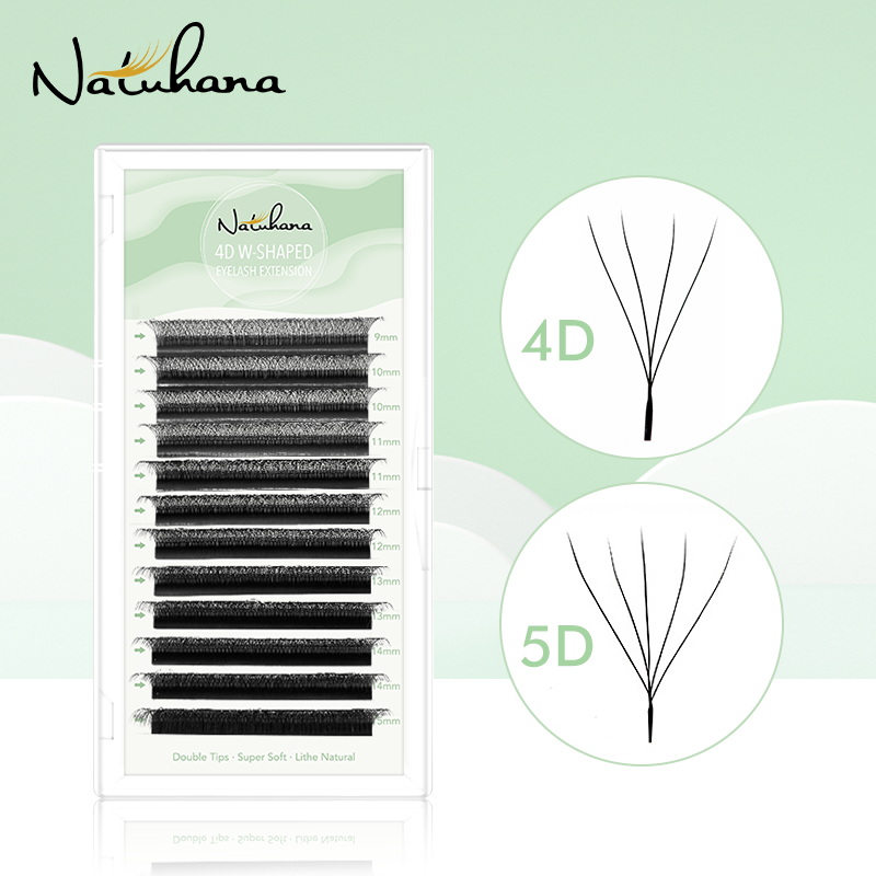 Eyelash Extension For Asian Eyes - NATUHANA W-Shaped 4D 5D Volume Eyelash