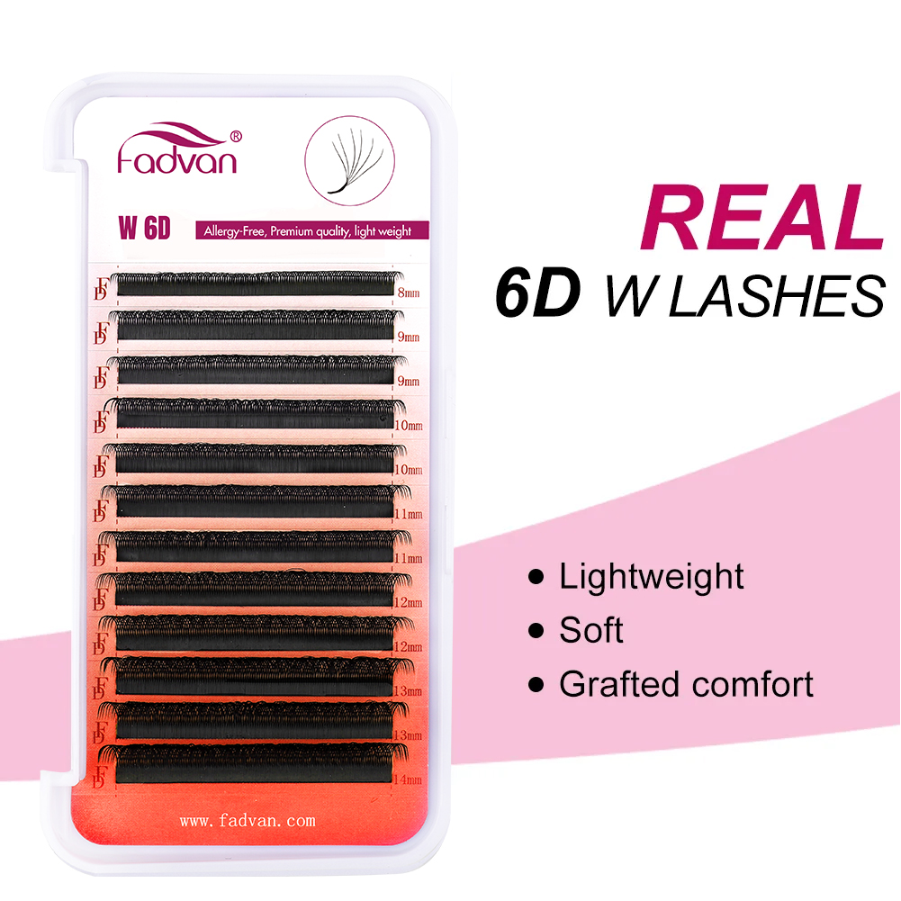 FADVAN Real 6D W lashes 0.07 W - Eyelash Extension For Asian Eyes reseña y precio