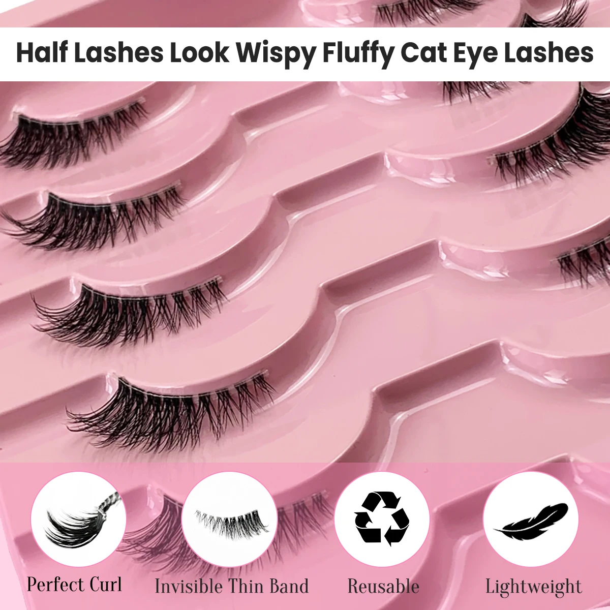 AMSDCN 10 pairs of 3D syntheti - Eyelash Extension Medium reseña y precio