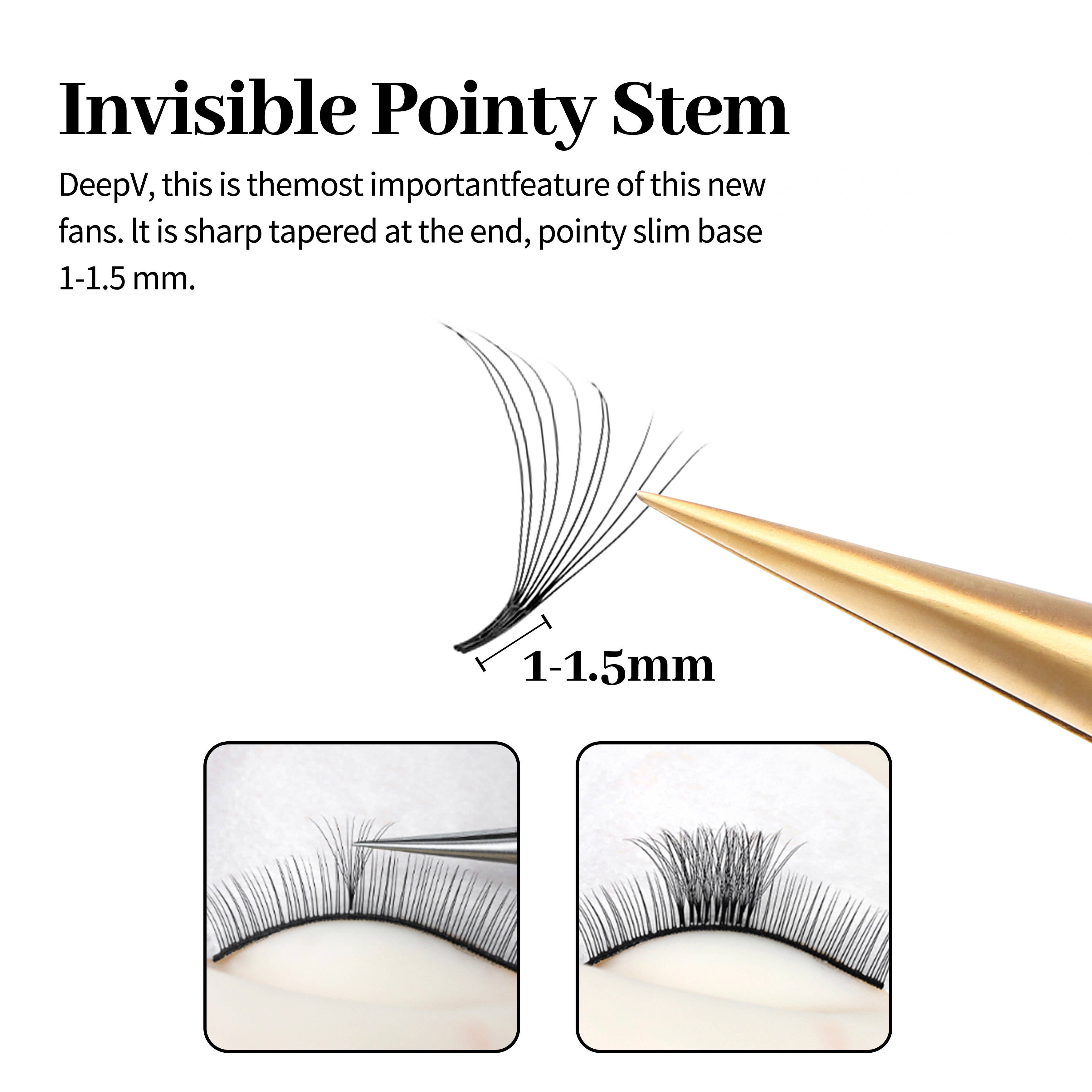 XIUSUZAKI Pointy Base Loose Fa - Eyelash Extension Medium reseña y precio
