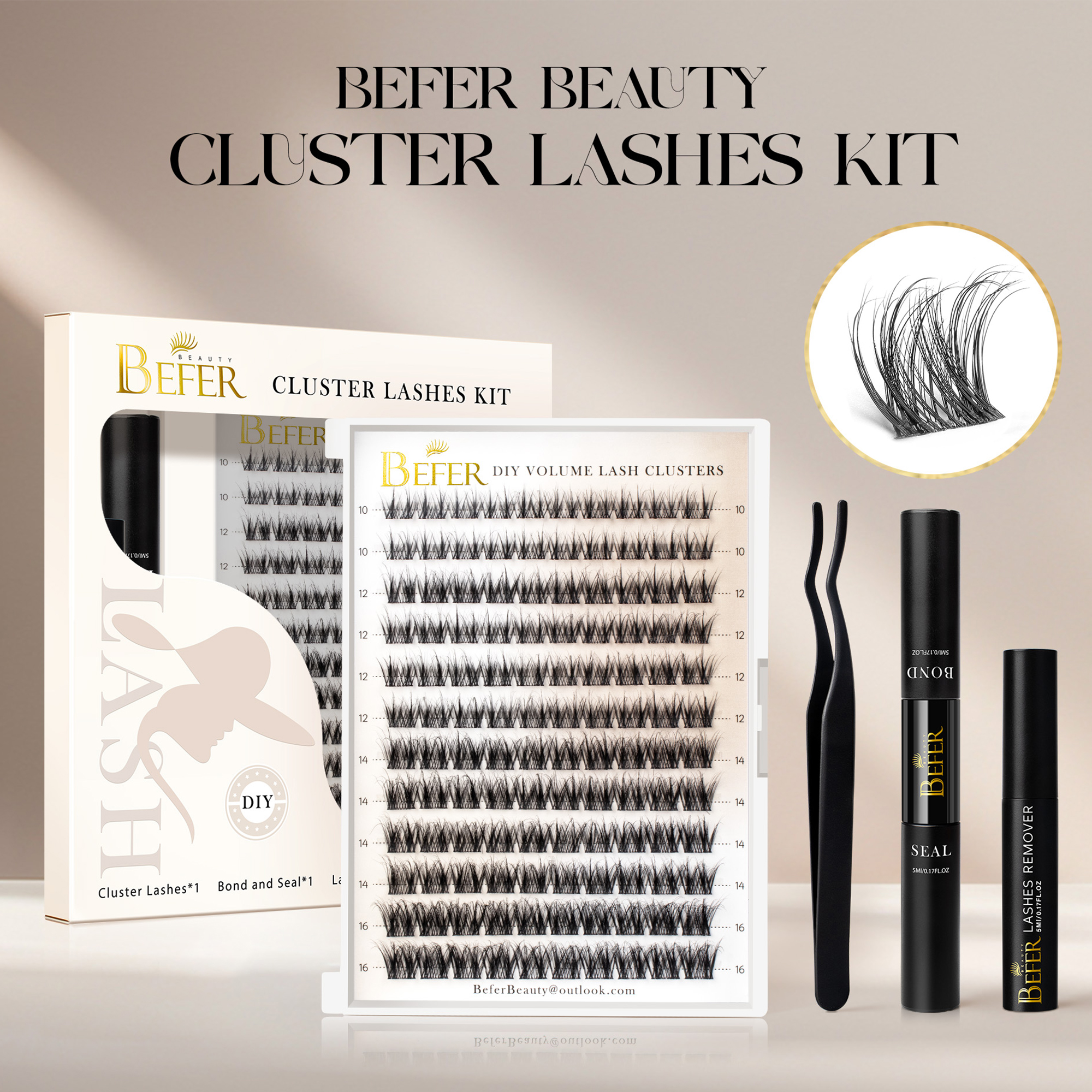 Befer Lash Clusters Kit False  - Eyelash Extension For Asian Eyes reseña y precio