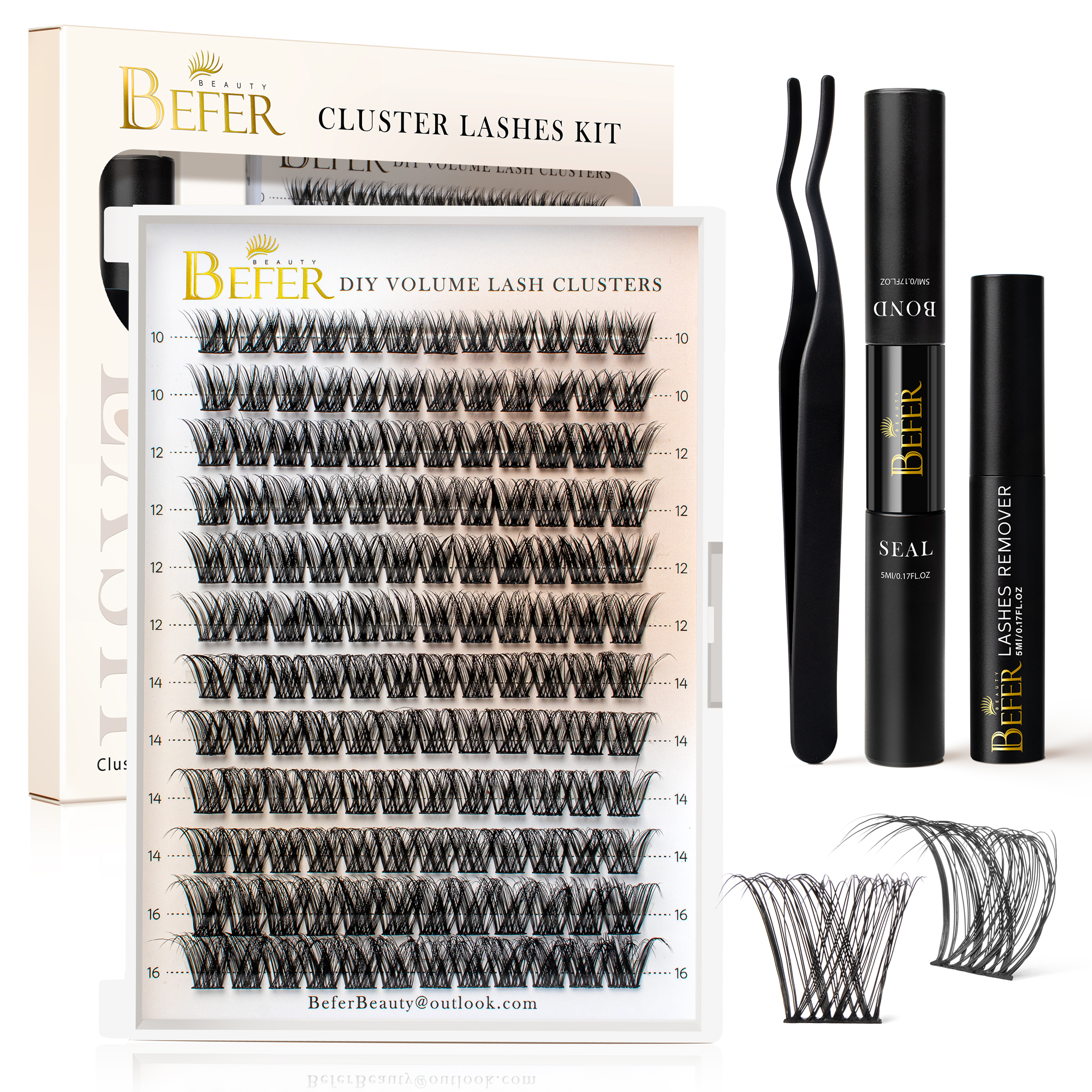 Befer Lash Clusters Kit False  - Eyelash Extension For Asian Eyes reseña y precio