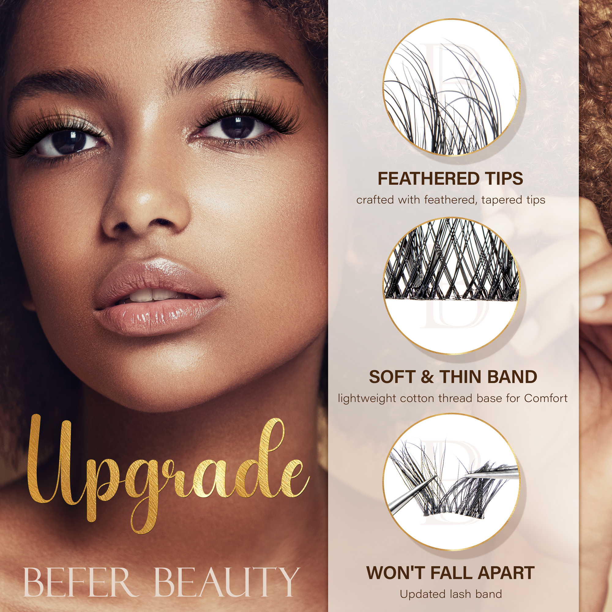 Befer Lash Clusters Kit False  - Eyelash Extension For Asian Eyes reseña y precio