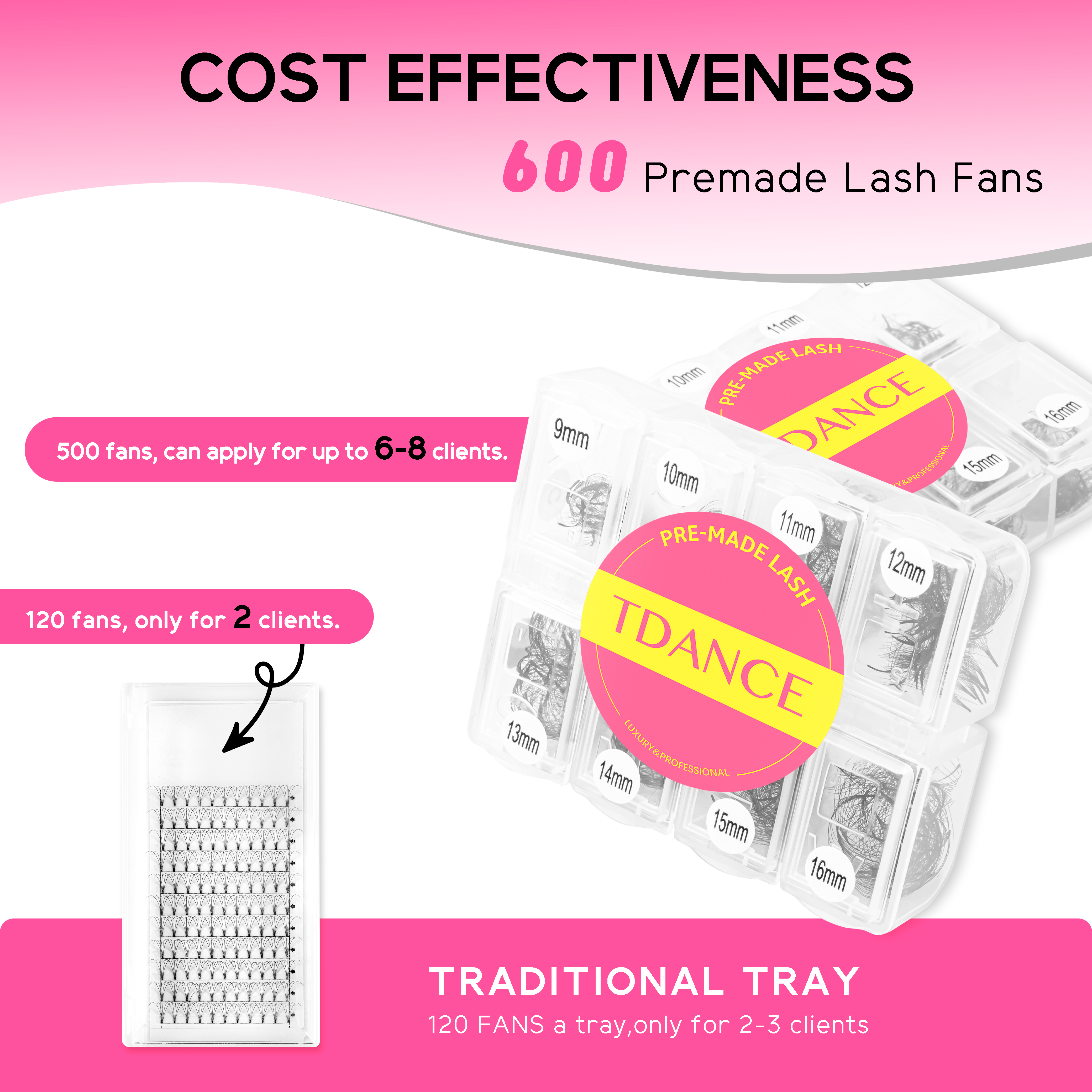 TDANCE 600 Fans Loose Fan Mixe - Eyelash Extension Medium reseña y precio