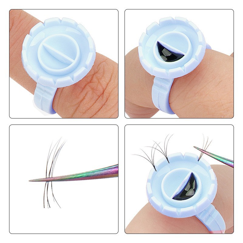 100Pcs Disposable Glue Ring Ho - Eyelash Extension Double Lash reseña y precio