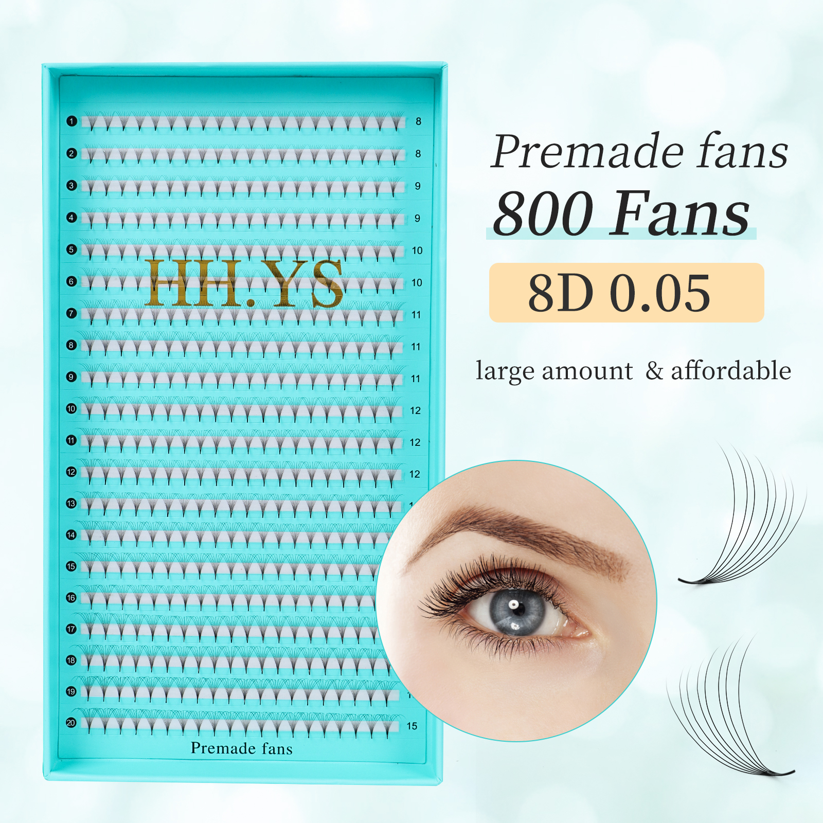 800 Fans 8D 0.05/0.07 Roots Sl - Eyelash Extension Medium reseña y precio
