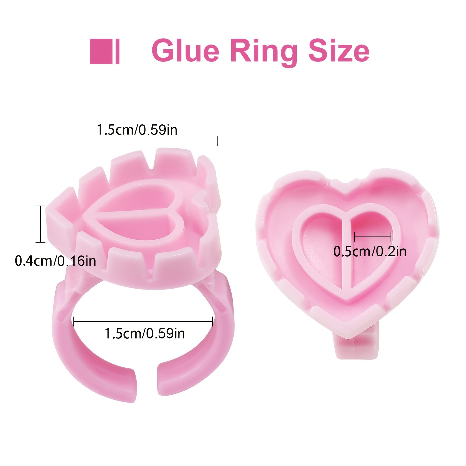 100PCSHeart Eyelash Glue Rings - Eyelash Extension Double Lash reseña y precio