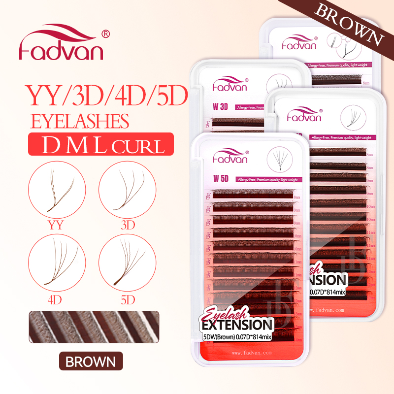 FADVAN Brown 4D/3D/5D lashes W - Eyelash Extension For Asian Eyes reseña y precio