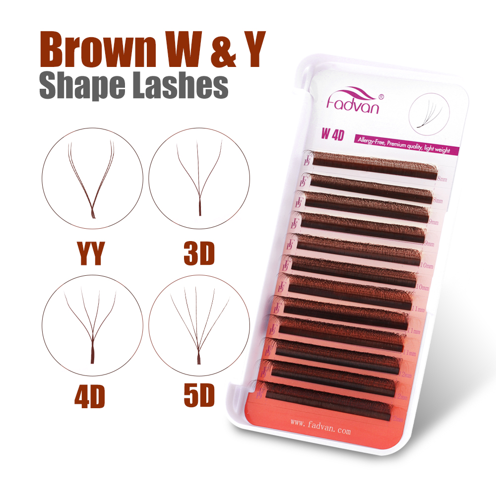 FADVAN Brown 4D/3D/5D lashes W - Eyelash Extension For Asian Eyes reseña y precio