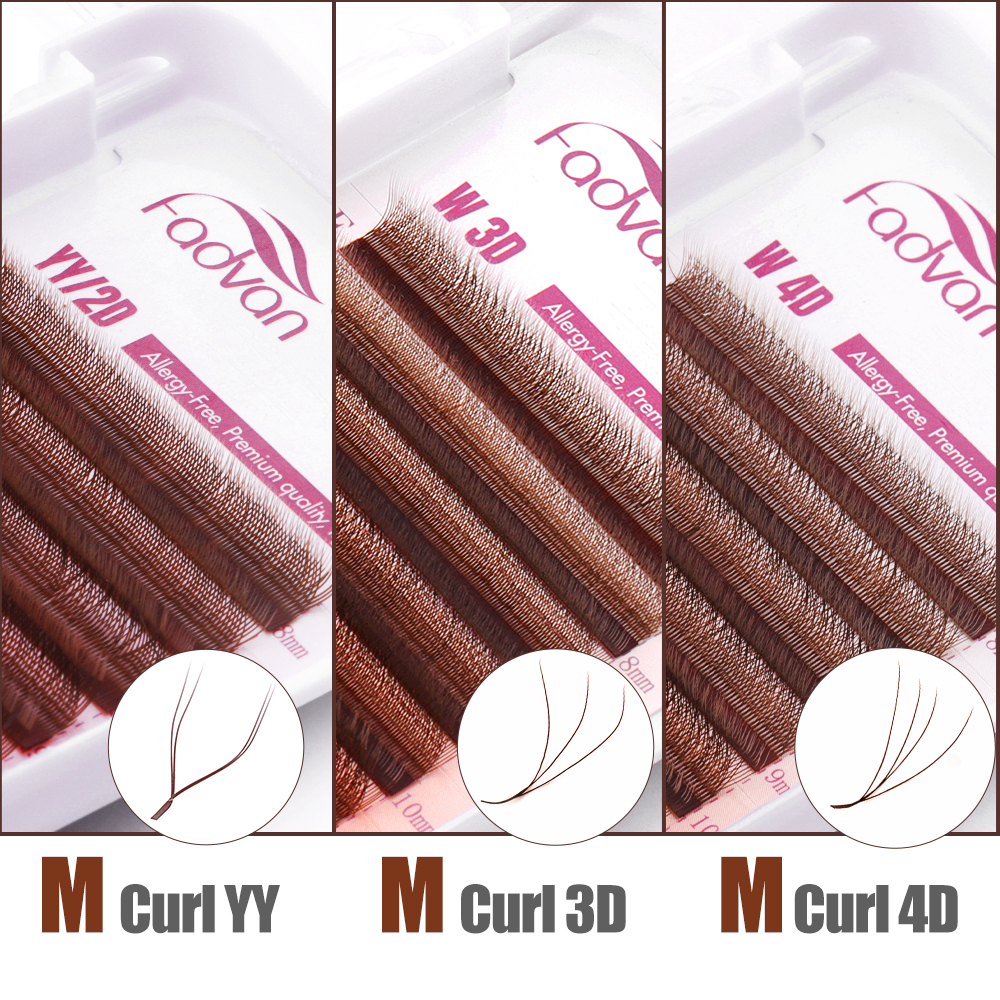 FADVAN Brown 4D/3D/5D lashes W - Eyelash Extension For Asian Eyes reseña y precio