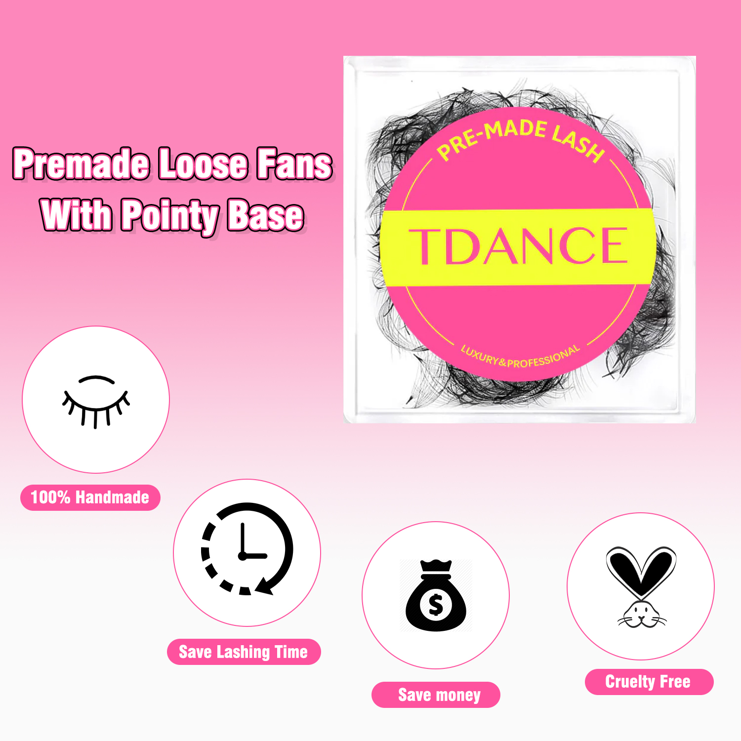 TDANCE 2500Fans Pointy Base Lo - Eyelash Extension Medium reseña y precio