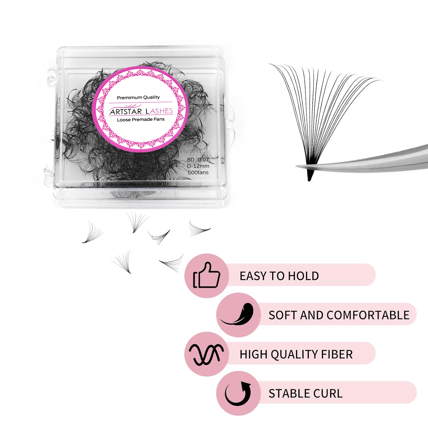 ARTSTAR 500 Fans Loose Fan Eye - Eyelash Extension For Asian Eyes reseña y precio