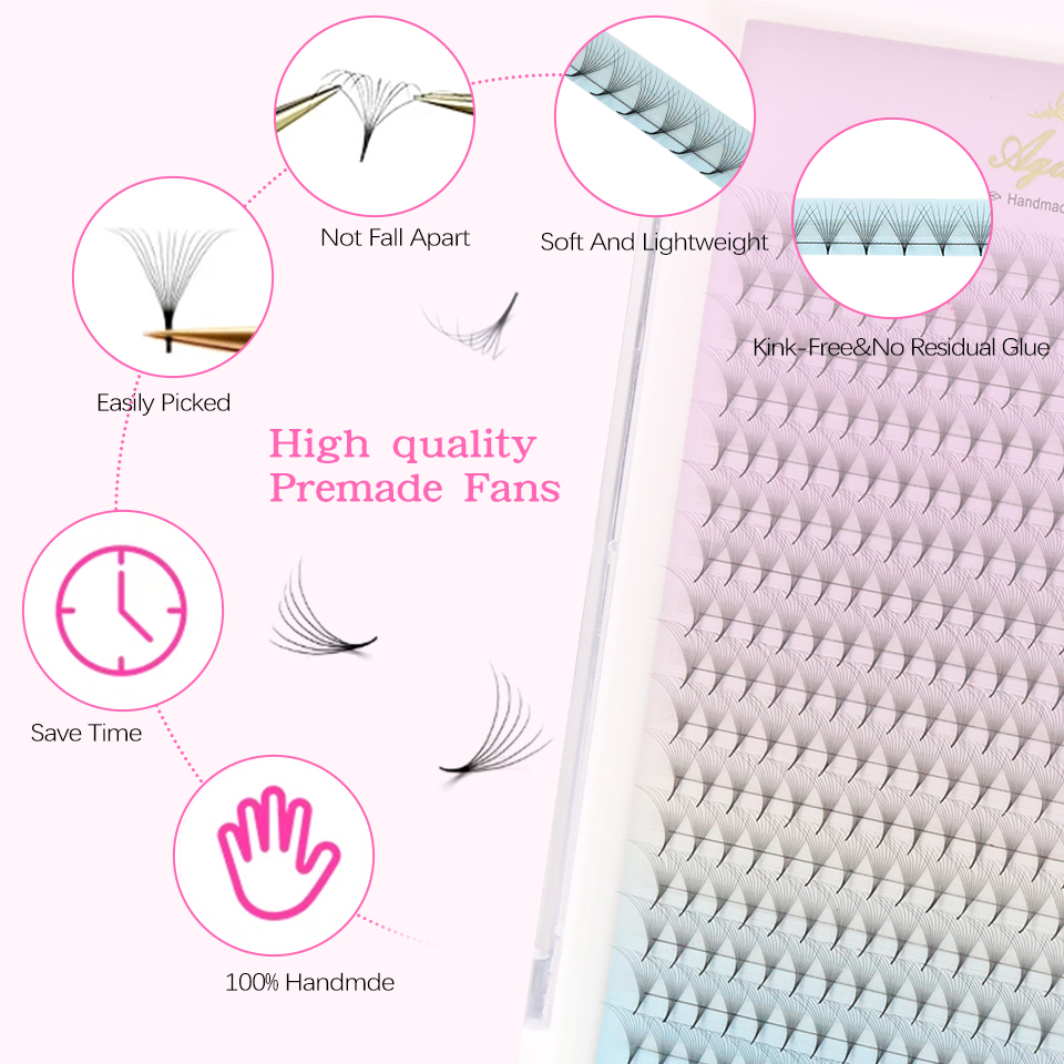 AGUUD 30d 40d Premade Fans Eye - Eyelash Extension Medium reseña y precio