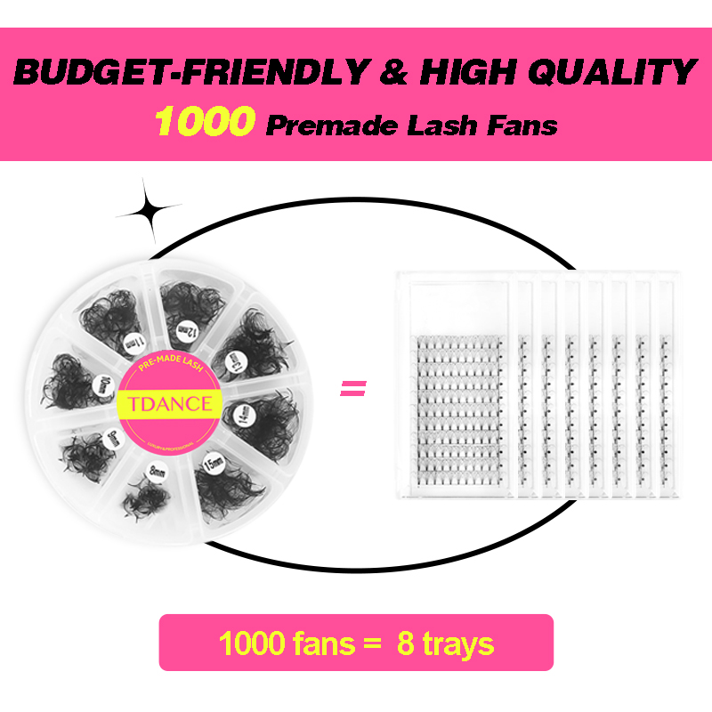 TDANCE 1000 Fans Loose Fan Mix - Eyelash Extension Medium reseña y precio